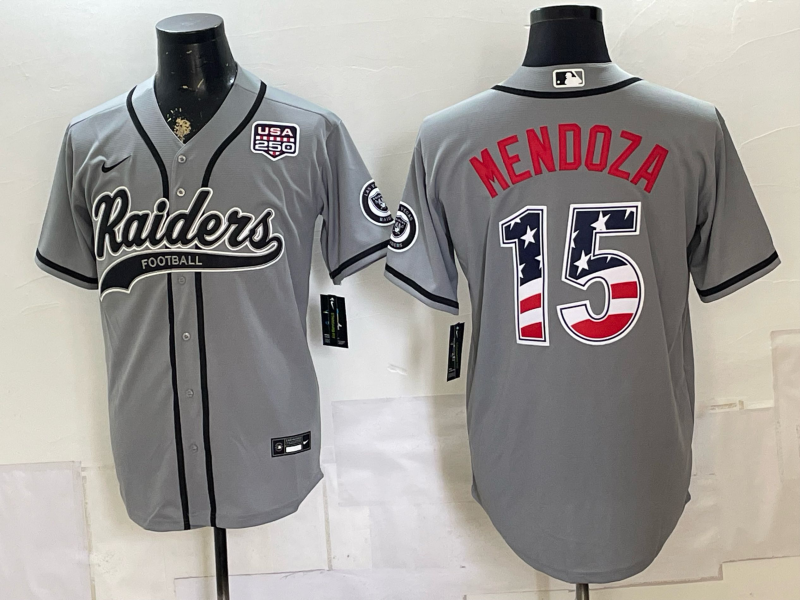 Men 2026 Oakland Raiders #15 Mendoza grey Nike Limited NFL Jersey0716001